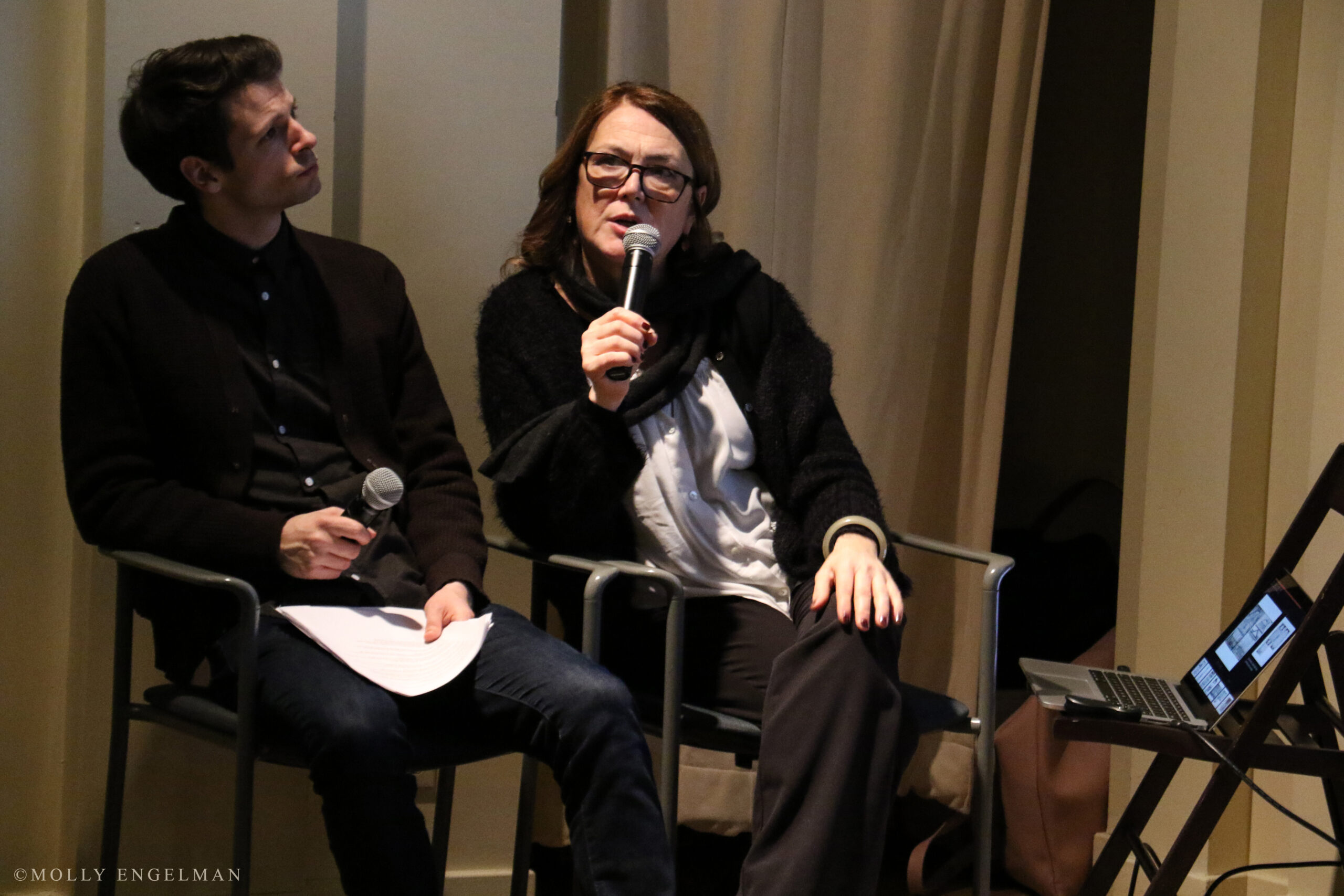 speaker-smiling-from-jefferson-palladio-exhibit-opening-and-talk-by-cristina-loi-at-casa-italiana