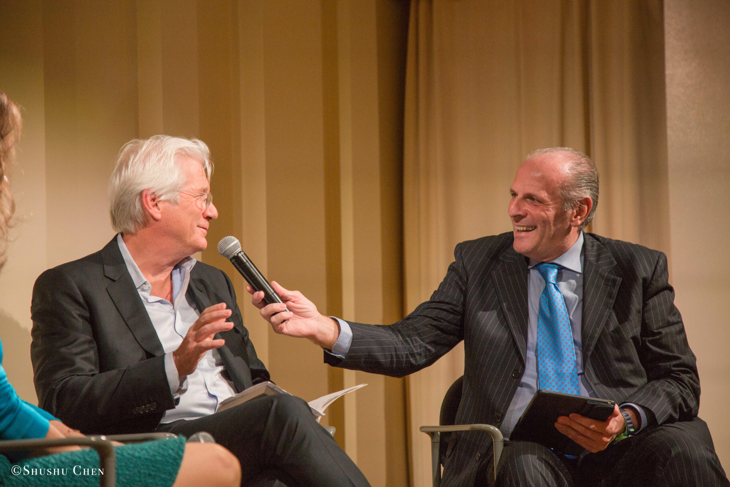 stefano-and-speakers-conversing-from-presentation-richard-gere-reads-italo-calvino-at-casa-italiana