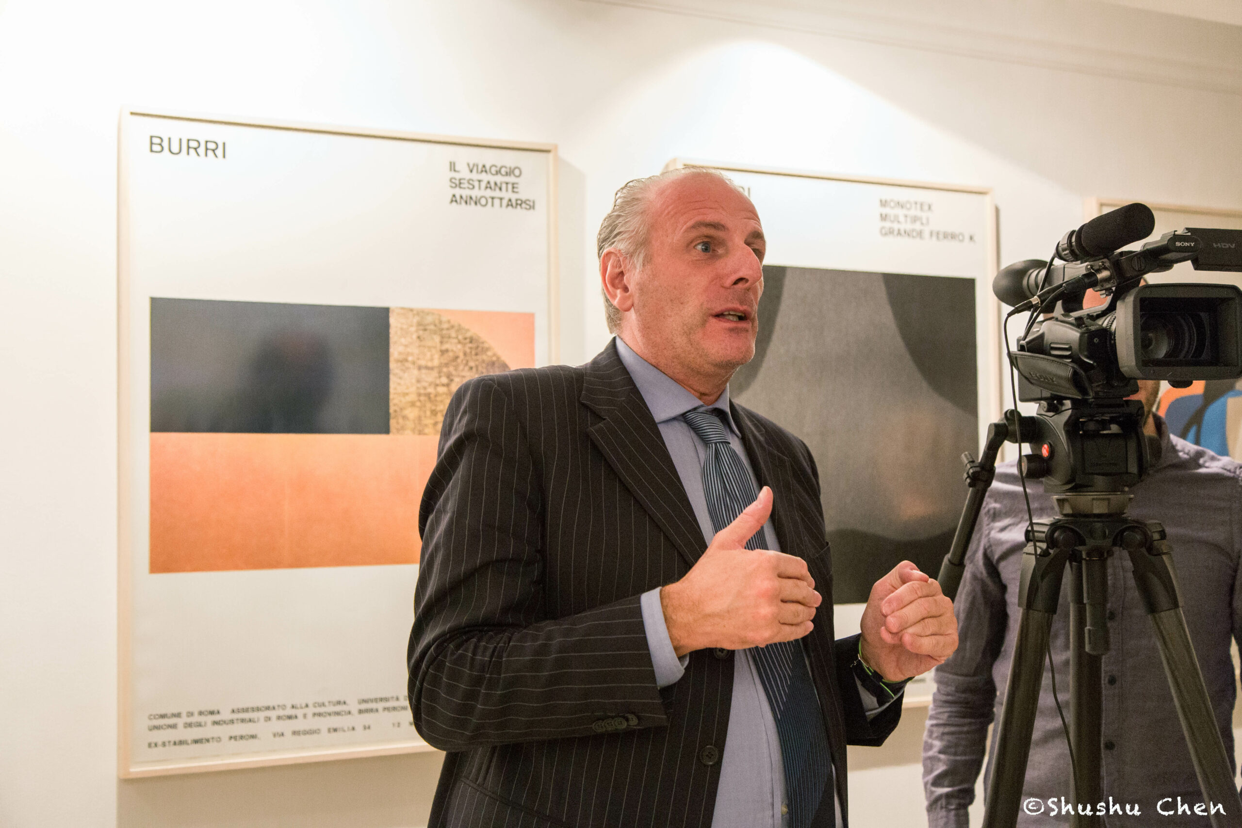 stefano-talking-from-exhibition-opening-burri-posters-at-casa-italiana