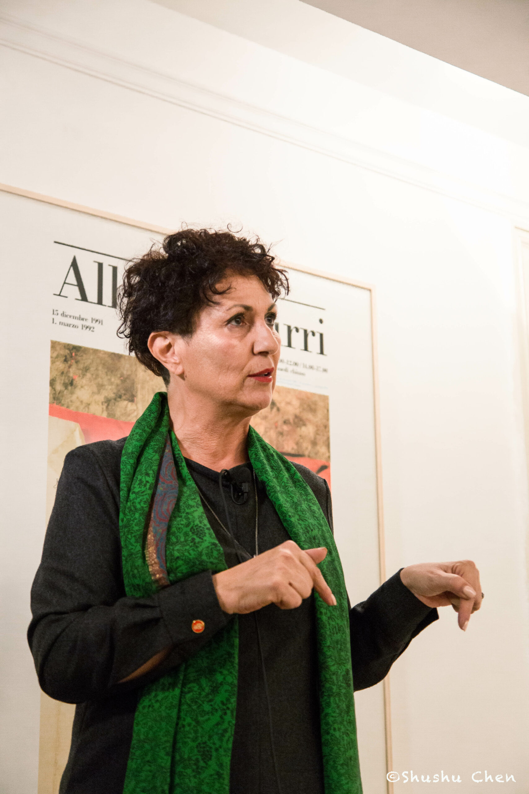 artist-talking-from-exhibition-opening-burri-posters-at-casa-italiana