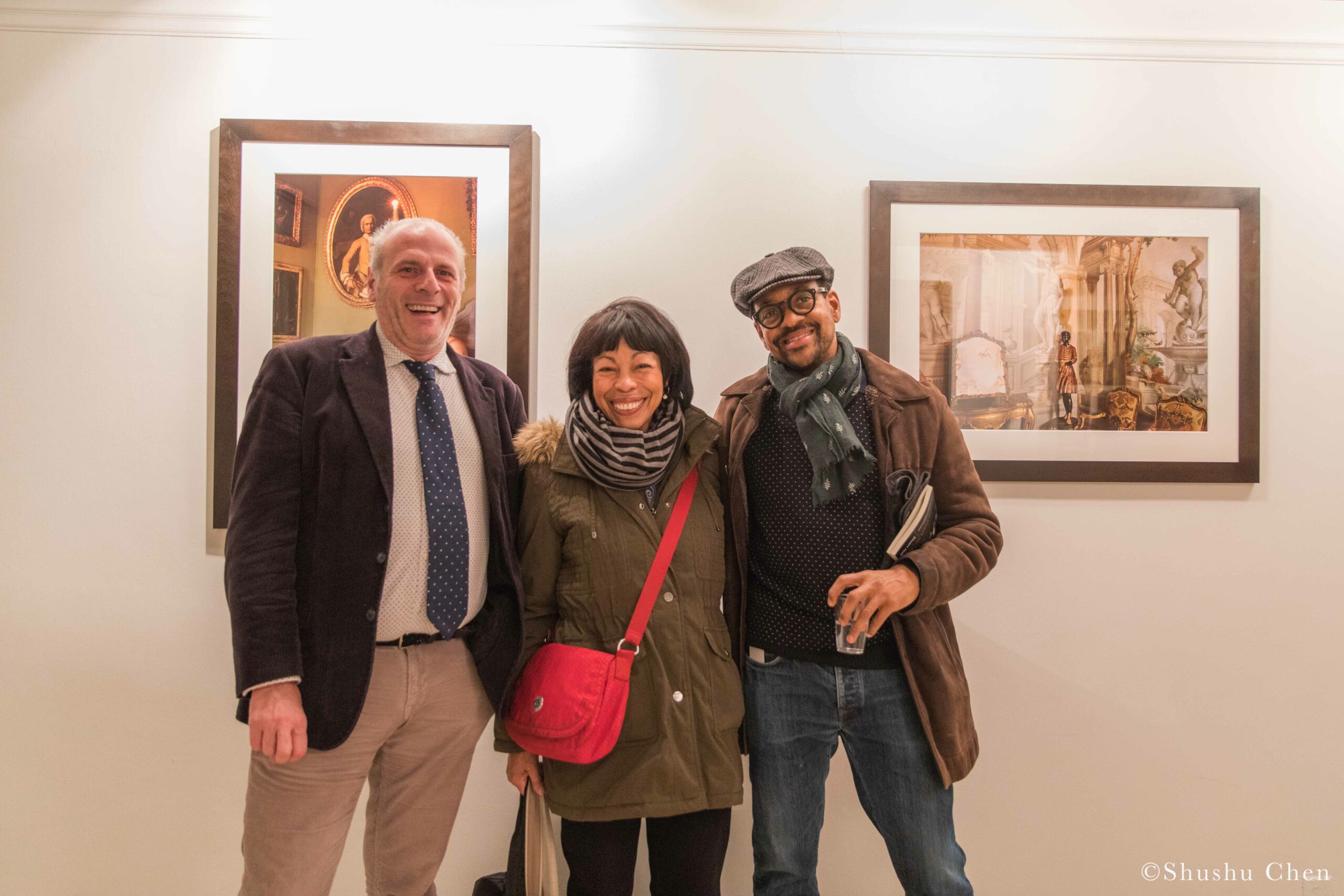 stefano-with-guests-smiling-from-exhibition-opening-resignifications-revisited-at-casa-italiana