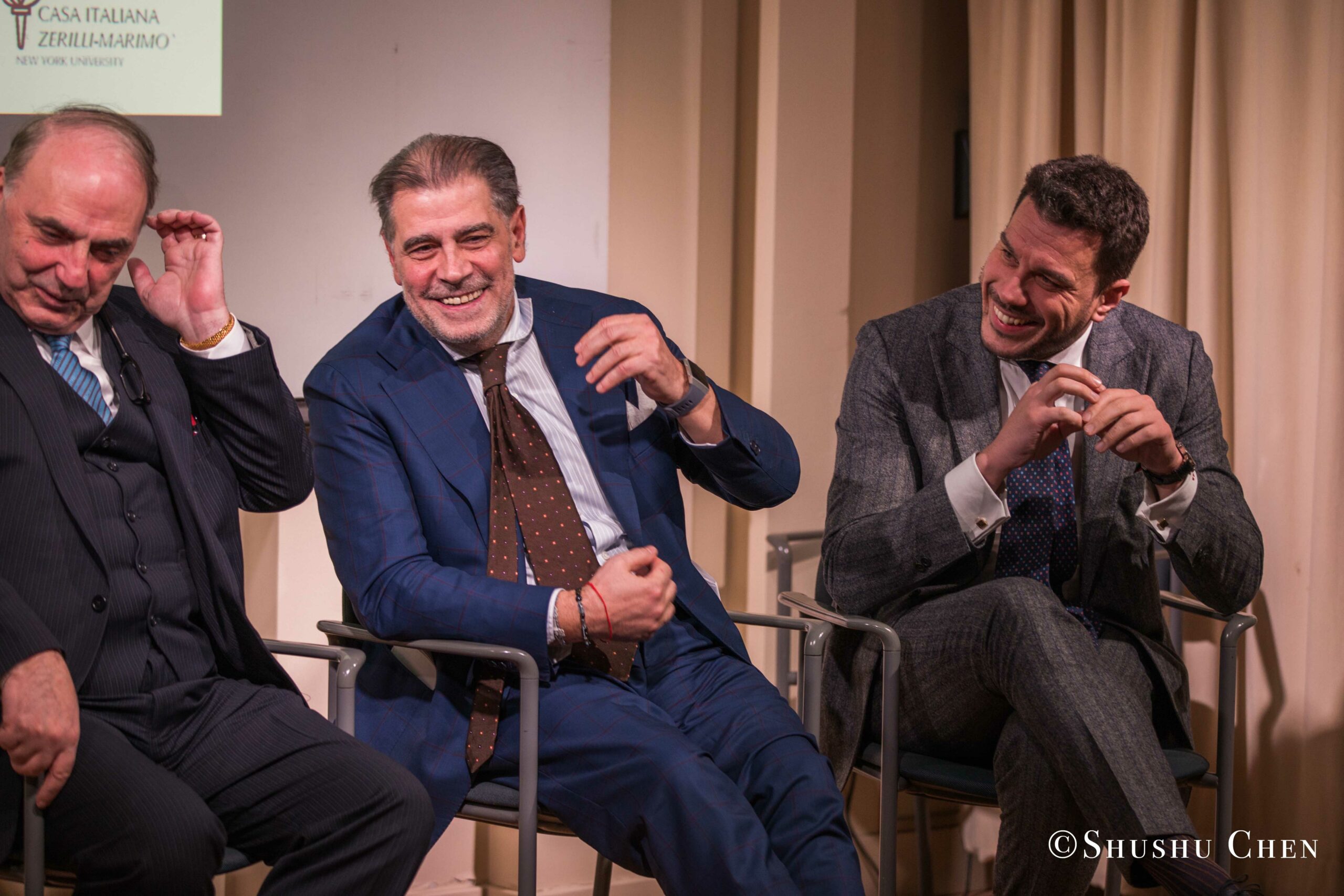 three-men-on-stage-laughing-and-interacting-with-each-other-from-Italian-table-talks-at-casa-italiana