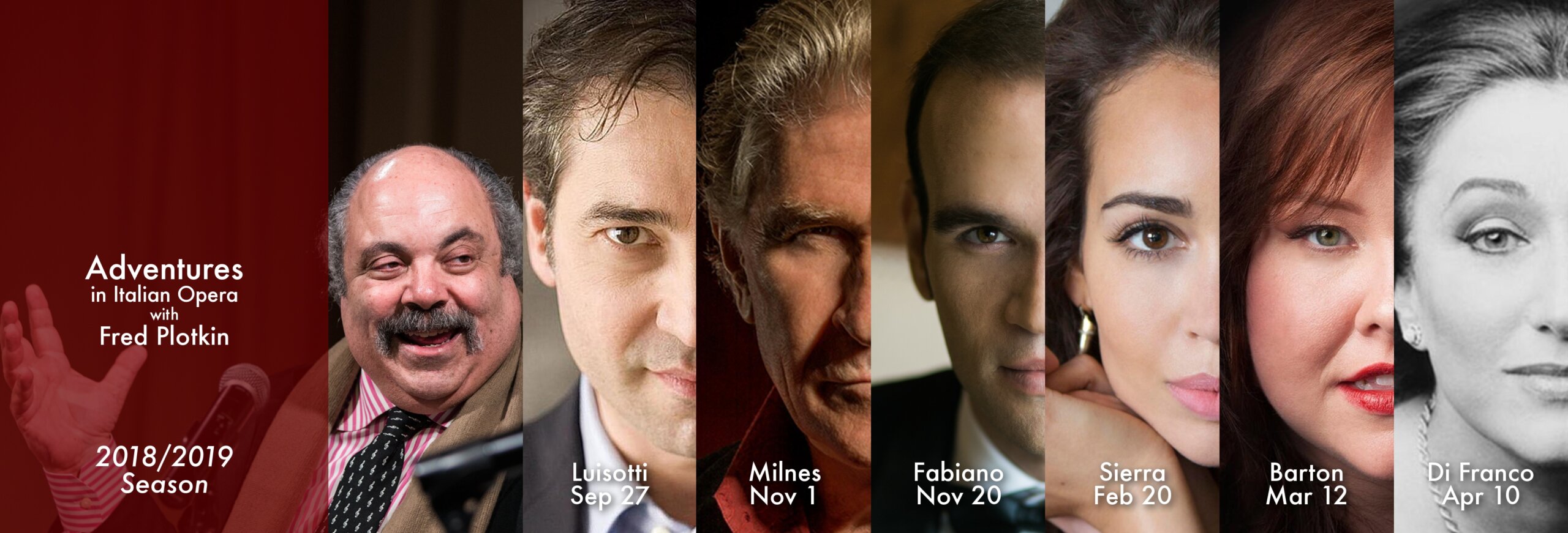 Publicity for the 2018-19 season of Adventures in Italian Opera