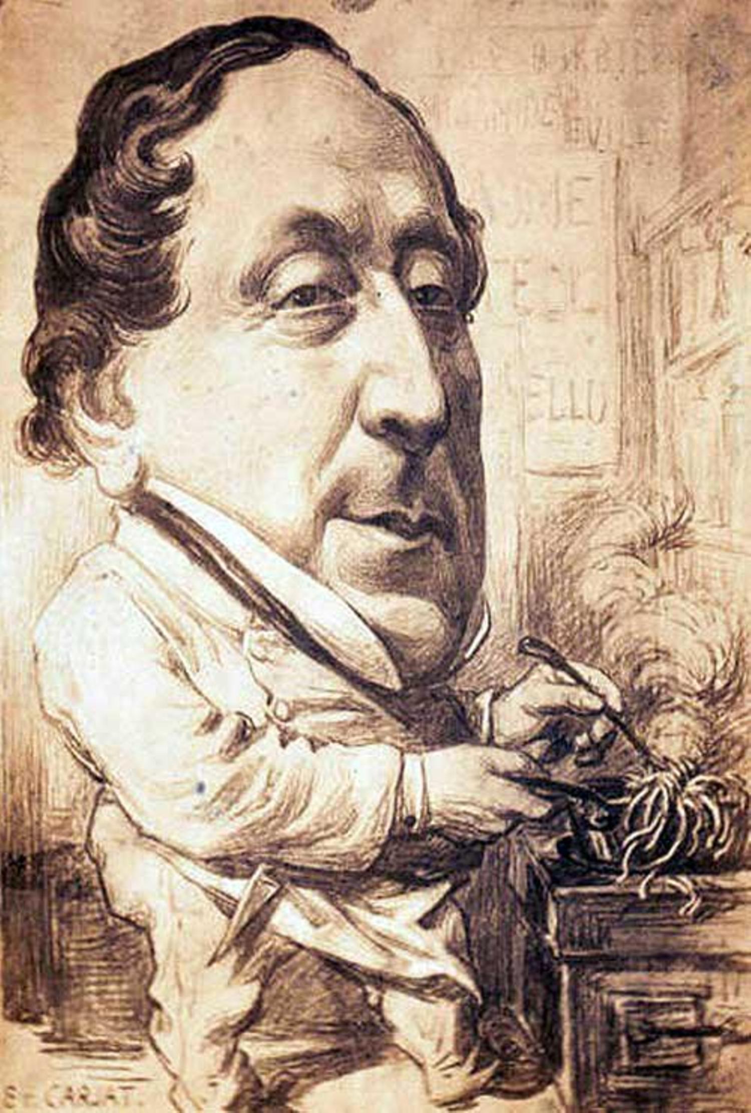 detail from Rossini caricature