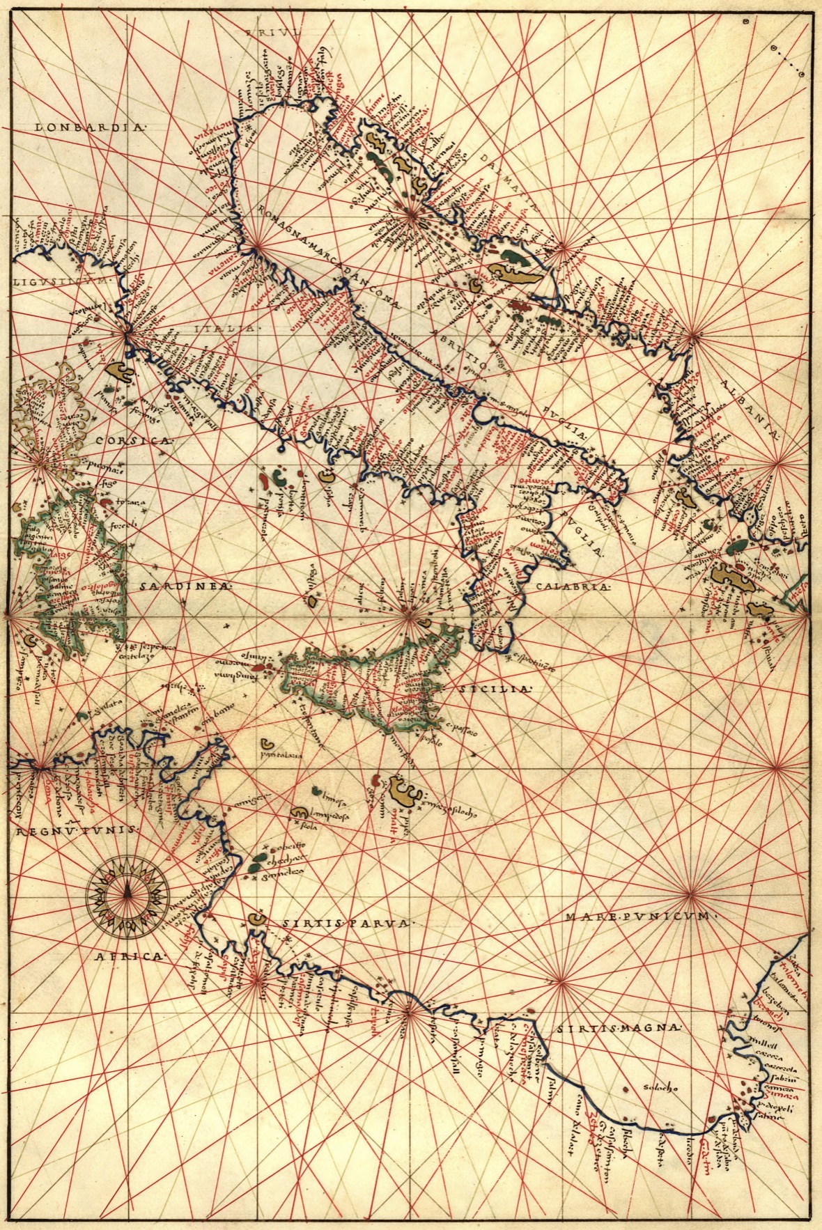 Mediterranean map detail