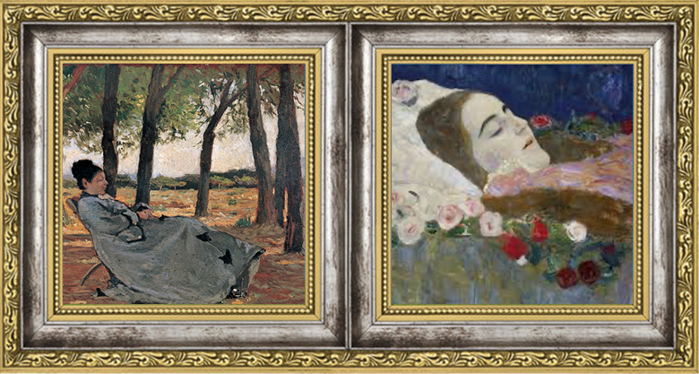 Giovanni Fattori: La signora Teresa Fabbrini a Castiglioncello, 1867 / Gustav Klimt: Ria Munk on her Deathbed, 1912