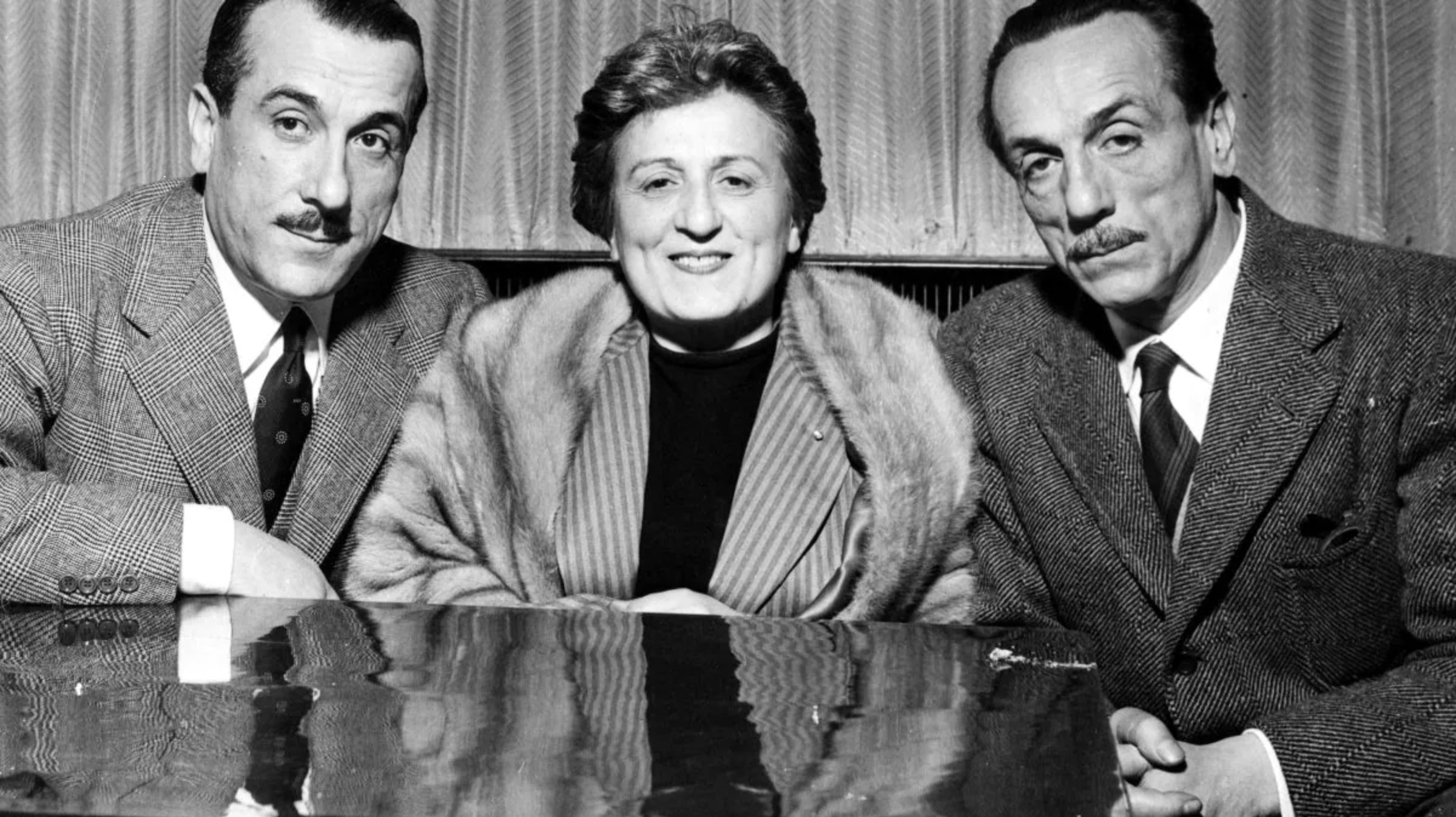 photo of Peppino, Titina, and Eduardo De Filippo